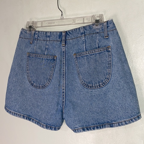 MODA INTL Vintage Y2K Lace Up Tie Side Zipper 100% Cotton Denim Shorts Size 27 - Picture 13 of 14